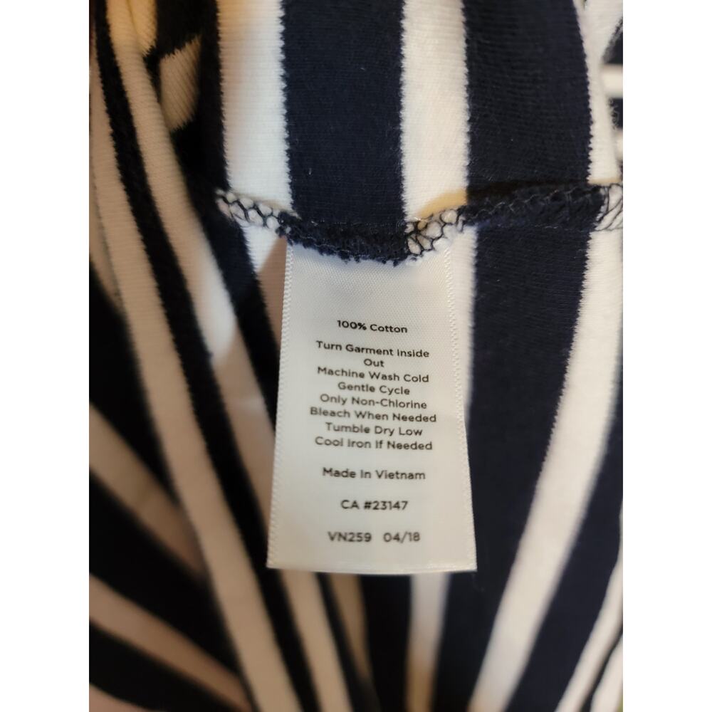 Talbots Striped Jersey Knit Dress Blue and White Striped Size Medium Nautical - Picture 5 of 6